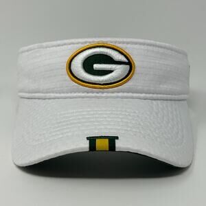 Green Bay Packers Visor Hat Cap New Era NFL Football Strapback White